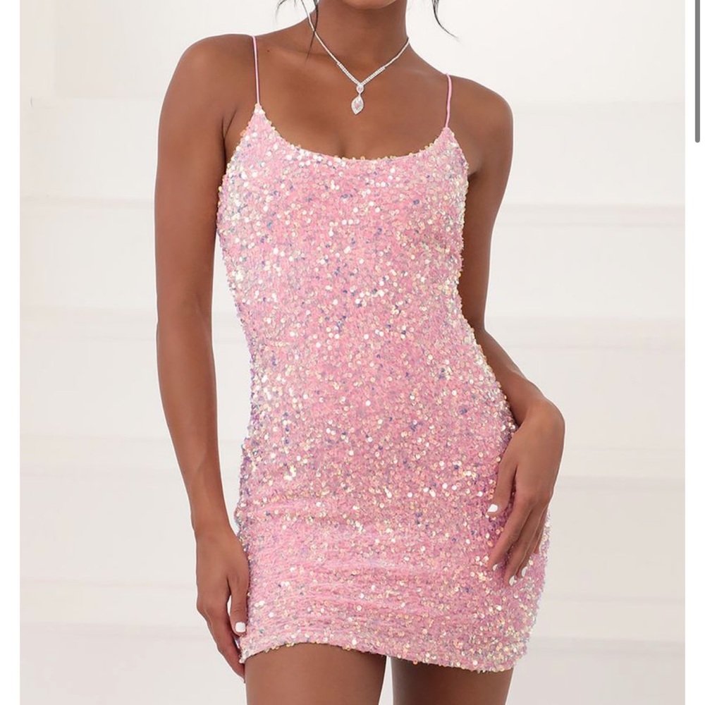 iridescent sequin bodycon dress pink lucy in the sky